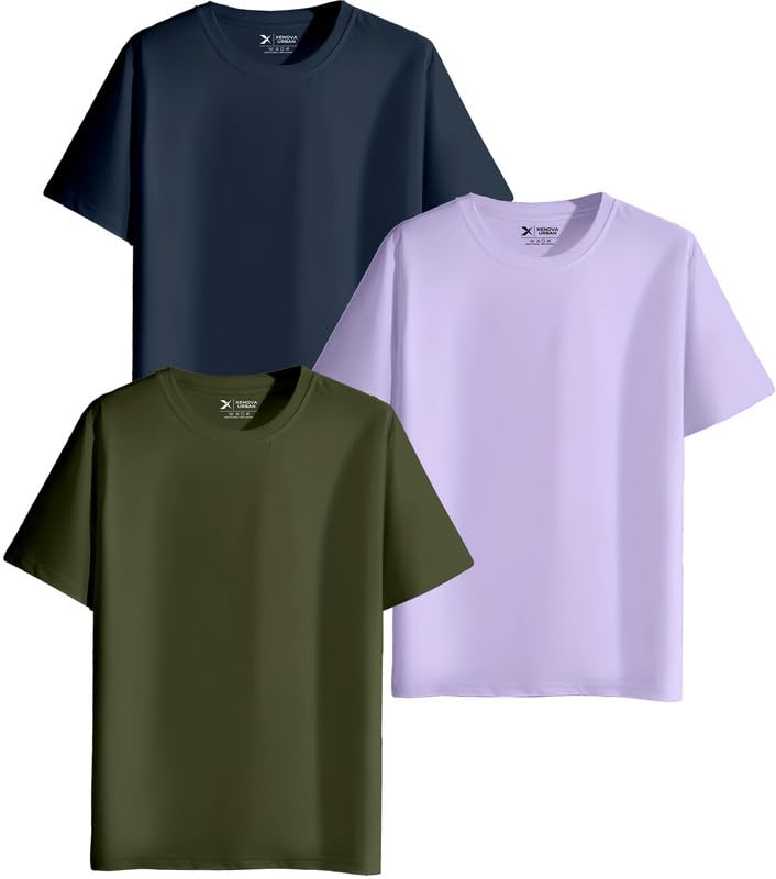 XENOVAURBAN Unisex Regular Cotton Combo of 3 Solid Color Tshirt