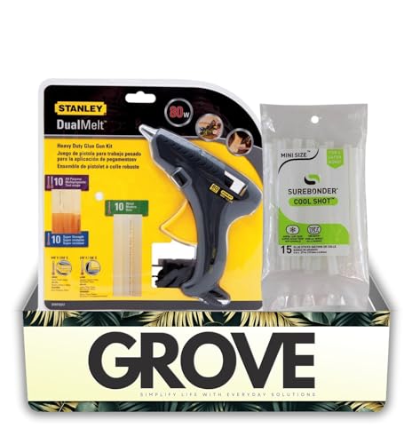 Conjunto de pistola de cola quente Stanley 80 W com mini bastões de cola – Configurações de calor alto e baixo para artesanato, reparos e projetos leves em várias superfícies – Conjunto de presente (2