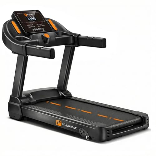 Image of Flexnest Flextread EZ Treadmill for Home Use - 4.5HP BLDC Motor, 14 km /h Speed, 120kg Capacity, Manual Incline, Bluetooth Speaker, 500+ Classes & Virtual Walks - Black