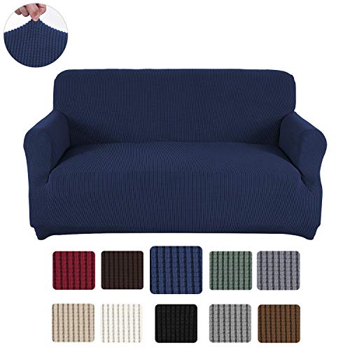 Obstal Stretch Spandex Loveseat Slipcover, 2 Seat Sofa Covers for Living Room, Non Slip Sofa Slipcover with Elastic Bottom, Sofa Couch Coverings Furniture Protector for Dogs, Cats, Pets, and Kids