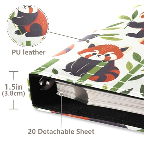 Álbum de fotos adhesivo DIY Scrapbook álbum con diseño de panda rojo, 3 anillos, 40 páginas, 8x10 pulgadas para recuerdos miniatura 4