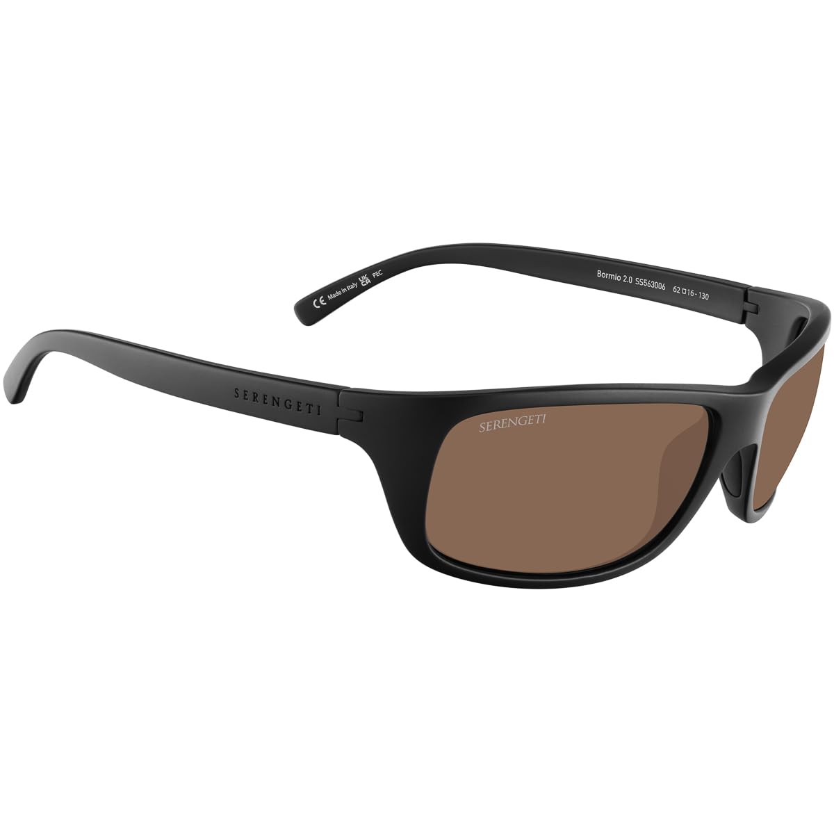 Photo 1 of Serengeti - BORMIO 2.0, Matte Black, Mineral Non-Polarized Drivers Men and Women Sunglasses