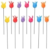 HAKIDZEL Tulip Wind Spinner Outdoor Decorative Windmills 12-Pack Plastic Pinwheels for Garden Yard Lawn Party Kids Play