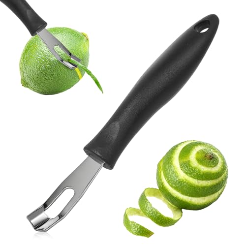 Channel Knife Lemon Peeler Zester-Garnish for Cocktail Mixers- Triangular, V-Shaped Stainless Steel Professional Grade Bar Tool-Fruit Peeler Zester (Peeler A)