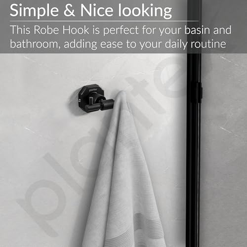 Image of Plantex 304 Grade Stainless Steel Robe Hook /Cloth Holder /Towel Hanger /Bathroom Accessories - Nipron (Black)