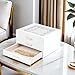 ASINGYER Jewelry Box Organizer with Glass Lids 3 Layer Jewelry Storage Case PU leather Jewelry Boxes for Woomen Suitable for Storing Rings Necklaces Earrings, Bracelets Gift Box for Girls