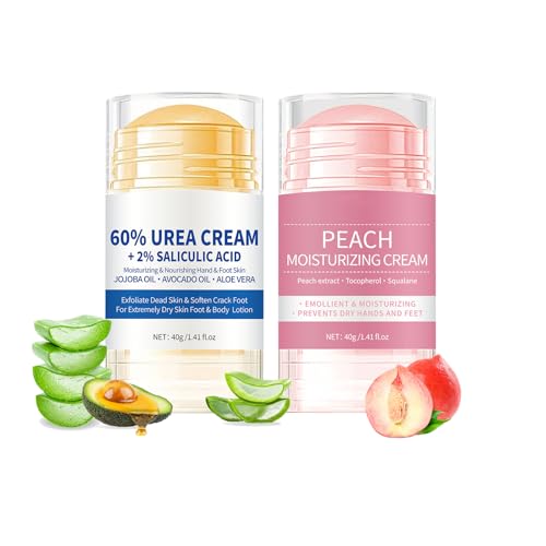 Hydrating and Anti-Cracking Foot Cream, 2Pcs Urea Fußcreme 60%, Feuchtigkeitsspendende und Anti-Riss-Fußcreme, Lindert Extreme Trockenheit und Rissbildung der Hände und Füsse