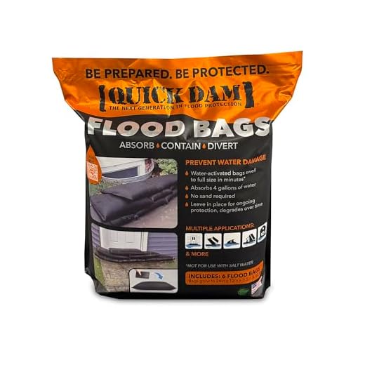 Quick Dam Water Activated Flood Bags 1ft x 2ft, 6-Pack