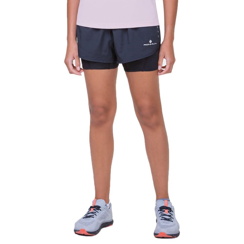 Ronhill Running, Wmn's Core Twin Short, All Black, Size 14