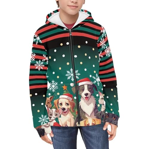 Boys Girls Long Sleeve Hoodies Zipper Sweatshirt Hoodie Cute Sweatshirt with Pockets Pullover Tops Age 6-143