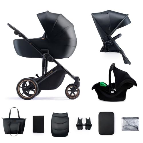 Kinderwagen Kinderkraft Prime 2 + Babyschale + Schutzhülle für Auto Mink...
