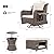 Merax Luxury Swivel Rocker High Back Chairs Outdoor, 5 Piece Oversized Patio Rocking Chair Sets with Pet House Ottomans, Cool Bar Table, Side Folding Trays & Pockets for Porch and Pool, Beige