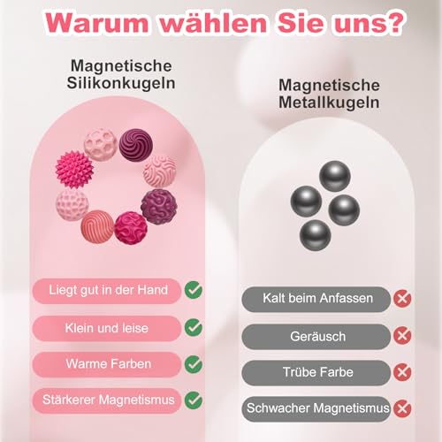 Zingbee 8 stück magnetische Fidget Toys,Silikon Magnetkugeln Anti-Stress – Ansicht 5