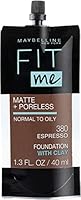 Maybelline New York Fit Me Matte + Poreless Liquid Foundation, Face Makeup, Mess-Free No Waste Pouch Format, Normal To...