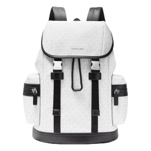 Michael Kors Mochila masculina Signature Cooper em branco brilhante