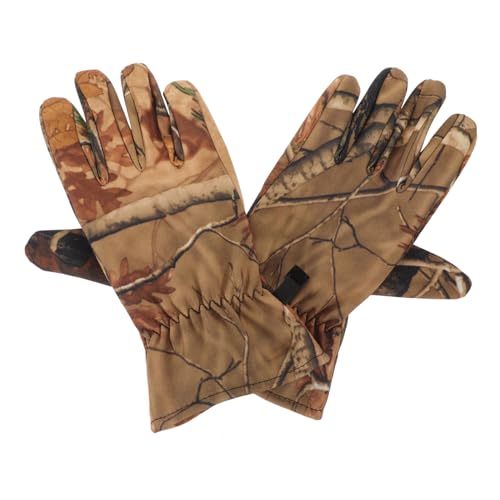 Guantes térmicos para caza con diseño de camuflaje elástico para exteriores