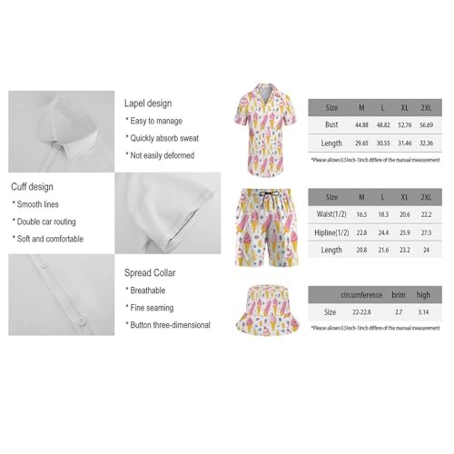 Adugen Origei Men's Two Piece Matching Sets Trees Pattern Beach Suit Button-Up Shirt3