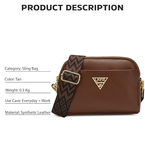 Image of Lavie Signature Women's Homer Horizontal 3C Crossbody Sling Bag | Stylish Shoulder Bag | Ladies Purse Handbag | Gift for Women