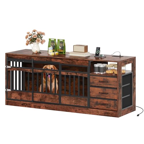 Homiflex-Large-Dog-Crate-Furniture-with-Storage-Drawers