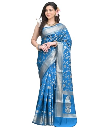 Image of Yashika Women Banarasi Kanjivaram Silk Saree Set with Blouse |saree for Women | Saree | New Sari
