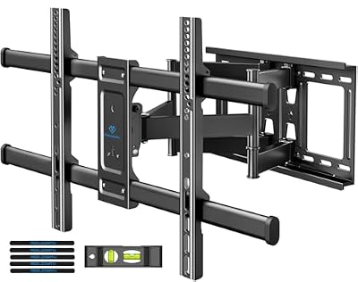 PERLESMITH Full Motion TV Wall Mount for Most 37-82 inch TVs up to 132 lbs, TV Mount with Dual Articulating Arms with Tilt and Extension, Fits 12" 16" Studs, Max VESA 600x400mm, PSLFK1