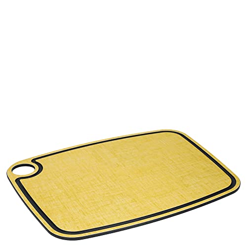 VINTAGE - TABLA DE CORTE DE GRAN TAMAÑO - Tabla de Corte con Canal de Jugo - Resina Termoestable - Resistente y Duradero - Certificado PEFC - Tamaño Grande - VINTAGE AMARILLO