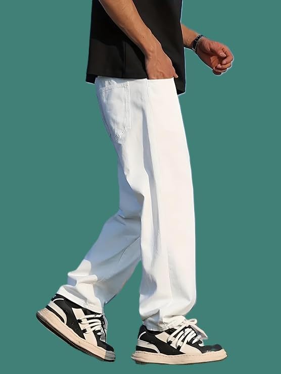 Image of THIRD QUADRANT Baggy Jeans for Men || Khaki Jeans || Jean Pant for man (in, Numeric, 30, Regular, Khakhi)