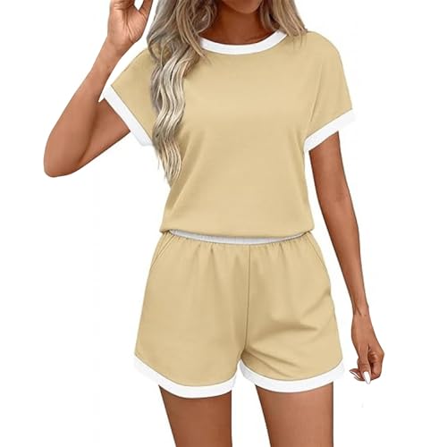 Pyjama femme confortable ensemble short taille élastique anti oppression
