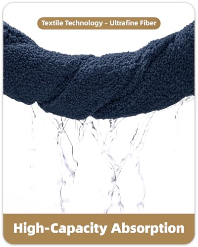 Image of Color&Geometry Small Blue Bathroom Rugs, Non Slip Shower Mat with Rubber, Ultra Soft and Absorbent, Washable Bath Mats for Bathroom Floor, Shower, Sink, Vanity, 15 inchx23 inch