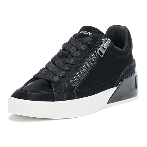 DKNY Women's Mei Everyday Lace Up Sneaker with Side Zipper