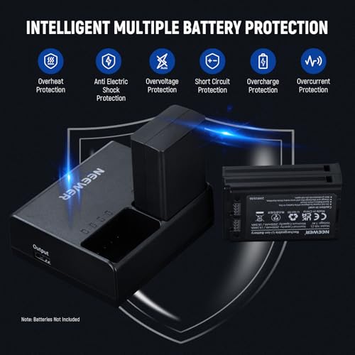 Image of NEEWER NC2-Z1 Dual Slot Battery Charger Kit for NEEWER Z3 Z2PRO Z2 Z1 Z880 TTL Speedlite Flash, 7.2V /3000mAh, 7.4V /2600mAh Battery, DC 8.4V /5V Output AC USB Charger with AC Power Cord (US Plug)