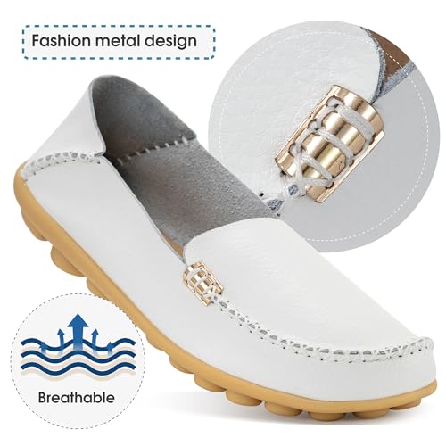 Image of DUOYANGJIASHA Loafers for Women Comfortable Slip-On Business Casual Moccasins - Lightweight & Cushioned Driving Mocs Boat Shoes with Memory Foam Flats for Work Travel