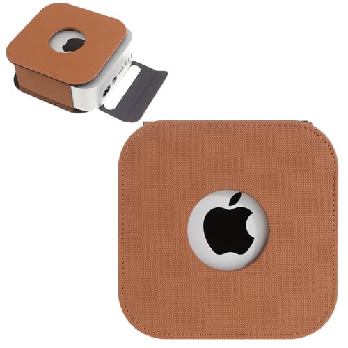Case for Apple 2024 Mac Mini M4 / Mac Mini M4 Pro,NOUKAJU PU Material Protective Cover,Drop-Proof,Scratch-Proof,Shock-Proof,Dust-Proof,Protective Case for Mac Mini 2024(Brown)