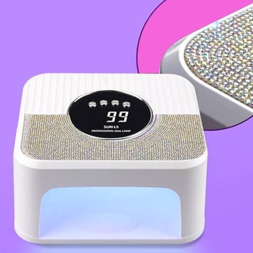 Image of COSTICA 268W UV LED Nail Lamp for Gel Polish | Professional Nail Dryer with 45 LED Beads Auto Sensor & 4 Timers | Fast Curing UV Light for Nail Art Manicure Pedicure (White,Pink) (L5 Nail Dryer)
