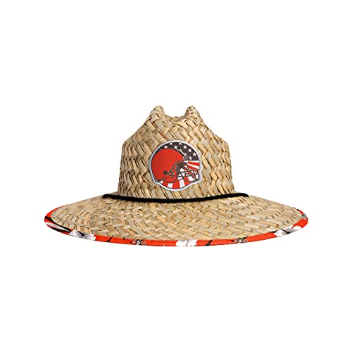 Image of NFL Team Logo Americana Floral Lifeguard Beach Straw Sun Hat