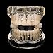 2PCS New Gold Plated Cross Hip Hop Grillz Teeth Single Teeth Grillz Cap Top or Bottom Grills for Christmas Fashion Party Jewelry