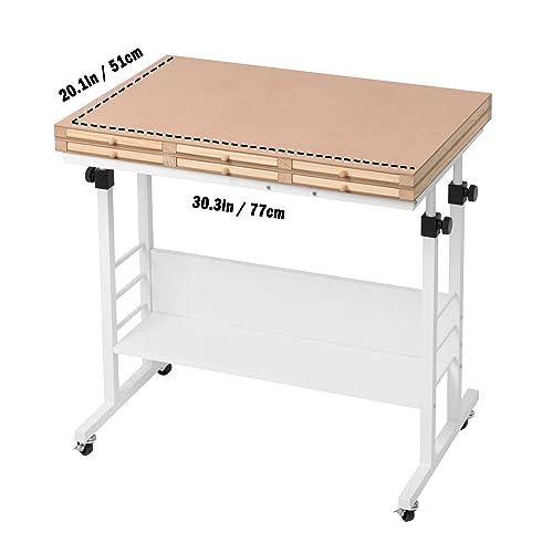 Tektalk Puzzletisch mit klappbarer Tischplatte, Höhenverstellung, Puzzlebrett mit 2 Filzbezug & 8 Sortierschalen, umschlossen mit 4 Rollenrädern, für bis zu 2000 Puzzleteile