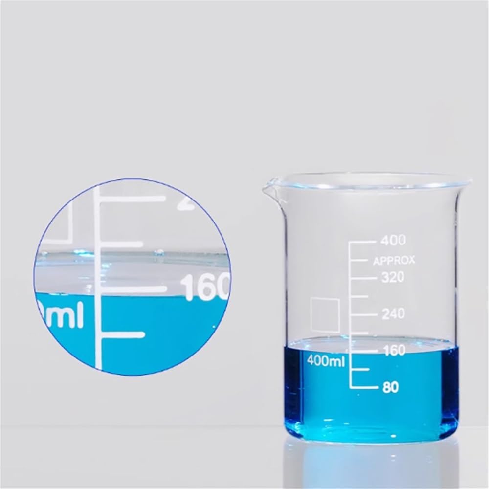 Laborglaswaren Quarzbecher, hochtemperaturbeständig, graduiertes experimentelles Glasinstrument(500ml)