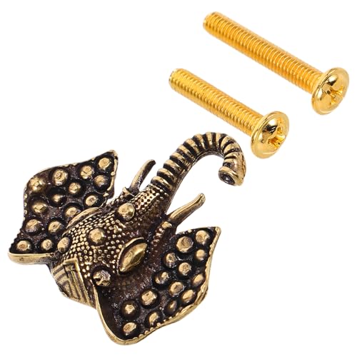 Angoily Tiradores para Diseño de Elefante Latón Vintage Pomo con Gancho Multifuncional para Colgar Tiradores Decorativos para Cómoda Armario Vestidor y Muebles de Cocina