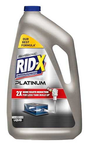 RID-X Septic Tank Treatment Platinum Liquid 6 Month Supply – Our Best Formula with x2 More Waste Reduction