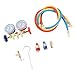 Air Conditioning Pressure Gauge R410 22 134A 3 Way AC Diagnostic Manifold Gauge Tube Set Refrigerant Charging Tool with Adjustable Hose for Automotive HVAC Maintenance
