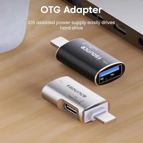 Image of Sounce Lightning to USB Camera Adapter - USB 3.0 OTG Cable Connector for Card Readers, Flash Drives, Cameras, Keyboards, Mice & External Devices - White