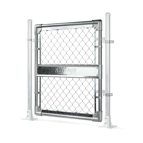3x3FT(31.5 W x 35.5 H) Heavy Duty Galvanized Steel Chain Link Gate Durable Outdoor Fence Gate Easy Installation for BackyardGardenPet Yard