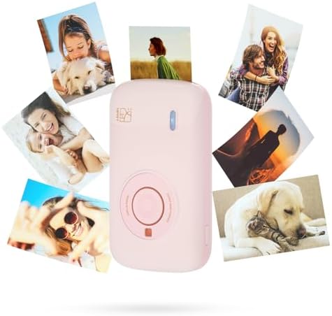 HPRT Mini Photo Printer for iPhone, Smartphone, Portable Instant Picture Printer with Bluetooth, Wireless Thermal Dye Sublimation Printer (Pink)