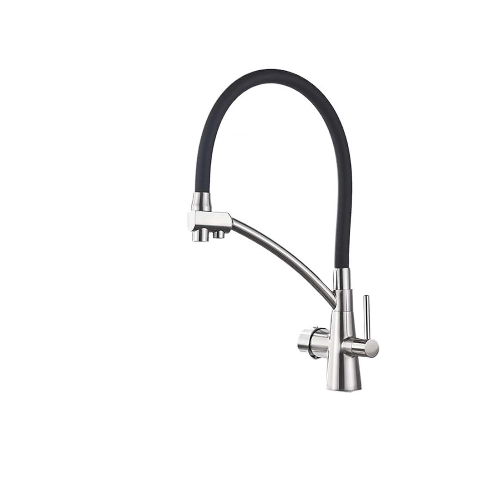 1PCS Filtration Küchenarmatur Reinigung Küchenarmatur 360 Grad drehbarer Wasserfiltrationshahn Küche Dreiwege-Warm- und Kaltmisch-Spülbeckenhahn (Color : Brushed Nickel B)