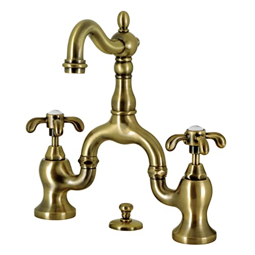 Kingston Brass KS7973TX French Country Bridge Bathroom Faucet with Brass