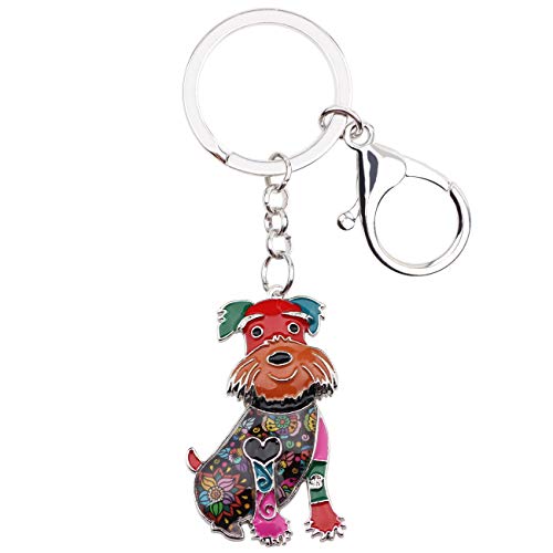 Porte-clés schnauzer en acrylique pour personnaliser un sac d'école