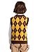 Kids Preppy Knit Sweater Vest Button Down V Neck Sleeveless Classic Check Plaid Argyle Vests for Toddler Girls Boys Size 4-5 Brown