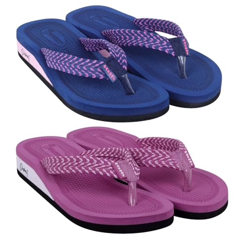 Image of Dashny Women's (1437-1434) |Extra Super Soft Comfortable Slippers |Nevy Brown Casual Slides Slippers
