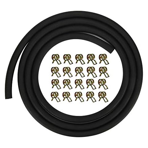Be-one 1/4 Inch ID Fuel Line+20pcs 2/5" ID Hose Clamps for Kawasaki Kohler Briggs & Stratton Small Engines 9.8 Feet Length Cover